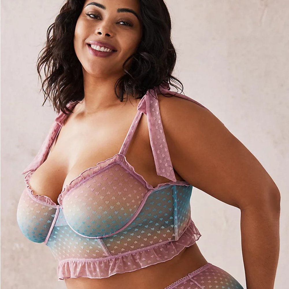 Torrid Gradient Ruffle Underwire Longline Bralette